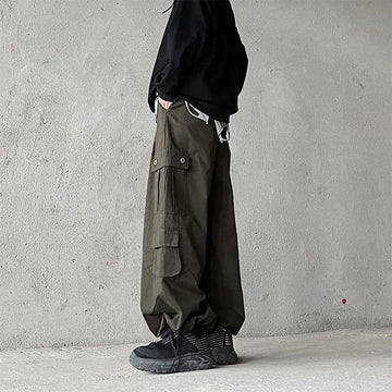 Aidase Vintage Y2k Baggy Pants Fashion Streetwear Wide Leg Oversize Cargo Pants Men Full-length Straight Long Trousers New